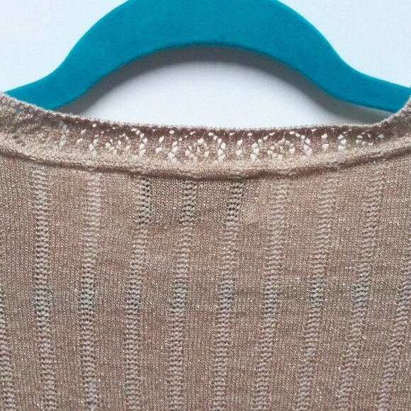 womens Sparkly Gold Top Party/cocktail pullover Sz L Holidays Christmas RELAXED - Picture 6 of 11